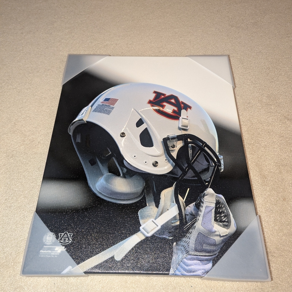 Auburn University Tigers Helmet Spotlight 16"x20" Stretched Canvas - Picture 2 of 10